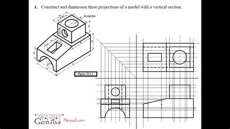 Sectional View Engineering Drawing Exercises at PaintingValley.com ...