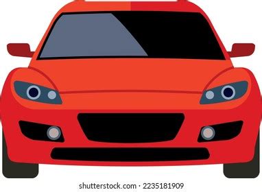 Red Sport Car Front View Cartoon Stock Vector (Royalty Free) 2235181909 ...