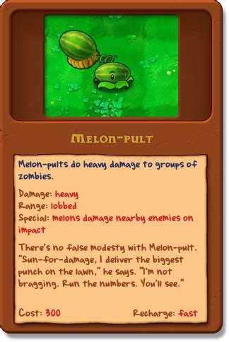 Melon-pult - Plants vs. Zombies Wiki, the free Plants vs. Zombies ...