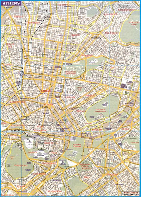 Map of Athens, Greece