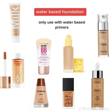 Water based foundations | Water based foundation, Makeup base, Safe makeup