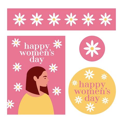 Premium Vector | Women's day cards set vector