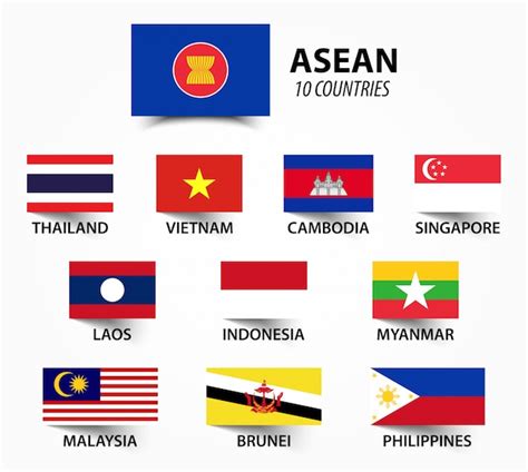 Premium Vector | Flag of asean and membership