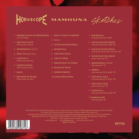 BRYAN FERRY - Mamouna / Horoscope (2023 Reissue) - 3CD - Deluxe Clamsh