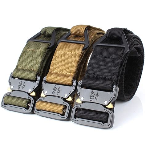 Lixada Adjustable Men Tactical Belt Heavy Duty Waist Belt Nylon ...