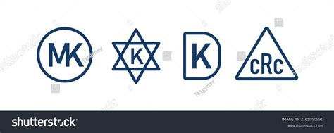 Kosher Symbols Set Icon Packaging Kashrut Stock Vector (Royalty Free ...