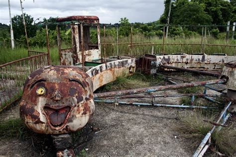 Sixpenceee — Abandoned kids theme park ride at Chernobyl.