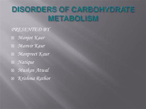 Carbohydrate Deficiency Diseases Chart