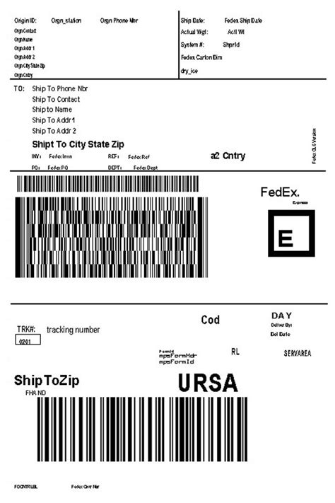 Fedex Shipping Label Templates | CYBRA