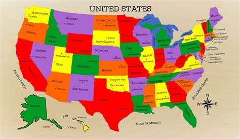 Usa Map States And Capitals : List Of American States Capitals Of Us ...