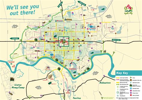 Palmerston North Cycling Guide Map - Palmerston North New Zealand • mappery