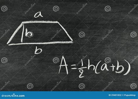 Trapezoid area formula stock photo. Image of math, trapezium - 29401832