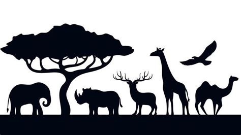 Safari Animals Silhouette Vector Art, Icons, and Graphics for Free Download