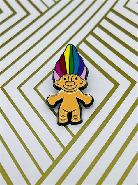 TROLL RAINBOW HAIR 90'S Enamel Pin Brooch - Etsy