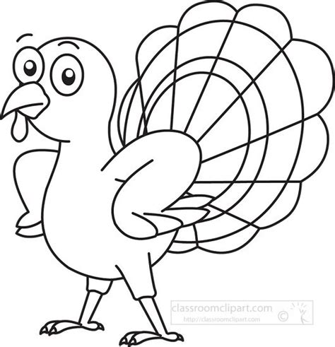 Thanksgiving Clipart-thanksgiving turkey black white outline clipart