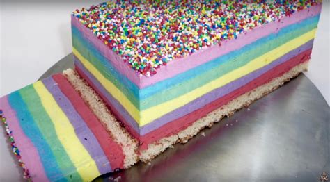 RAINBOW ICE CREAM CAKE - Rainbow Cake - Steve's Kitchen