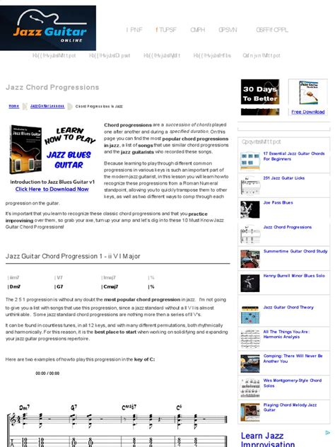 Jazz Chords Progressions | PDF | Chord (Music) | Jazz