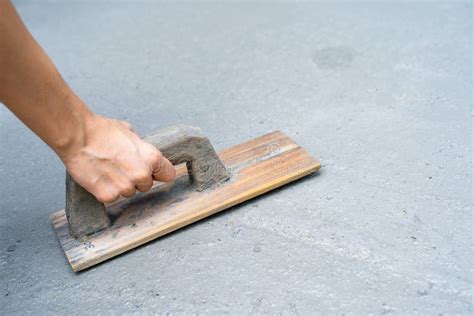 Plastering Cement for the Floor Stock Photo - Image of tool ...