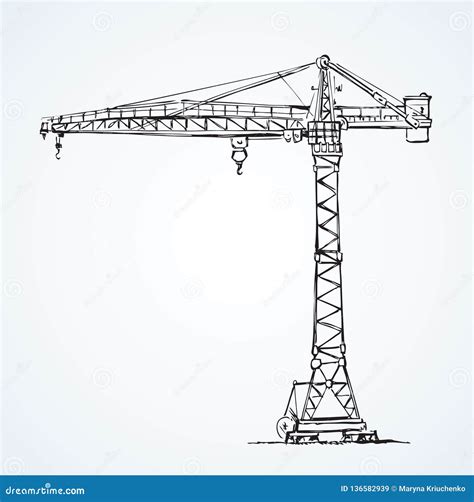 Construction Crane. Vector Drawing Stock Vector - Illustration of ...