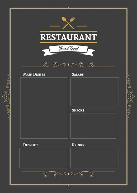 Blank Restaurant Menu Template Free Download in 2022 | Menu restaurant ...