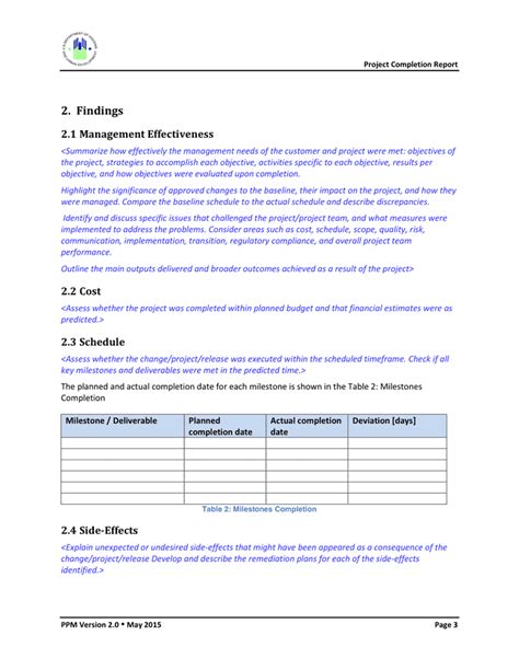 Project Completion Report Template in Word and Pdf formats - page 6 of 13