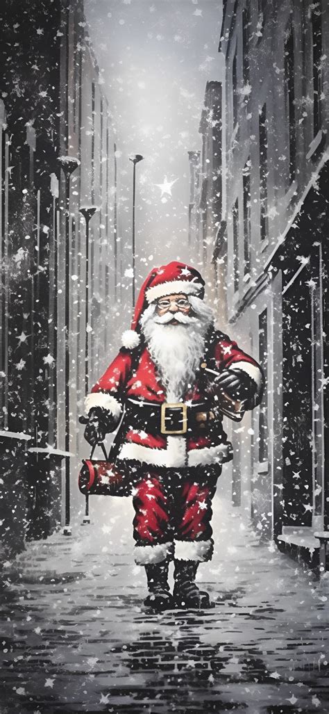 Christmas Santa in Snowy City Wallpapers - Christmas Wallpapers