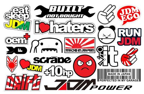 Japanese Car Decals, and Stickers in Vector Format Stock Vector ...