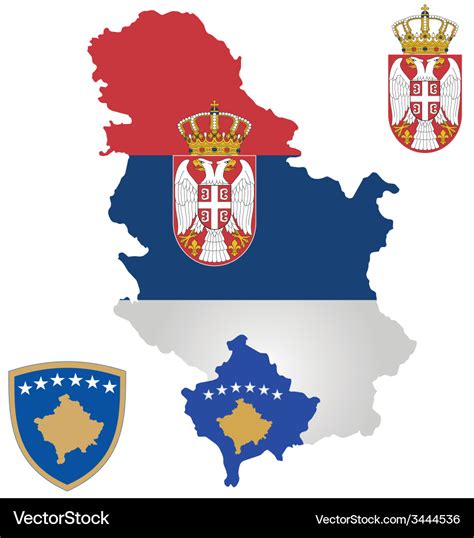 Serbia and kosovo flag Royalty Free Vector Image