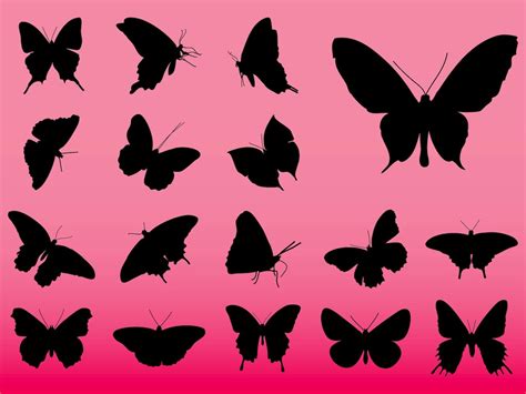 Butterflies Vector Silhouettes Vector Art & Graphics | freevector.com