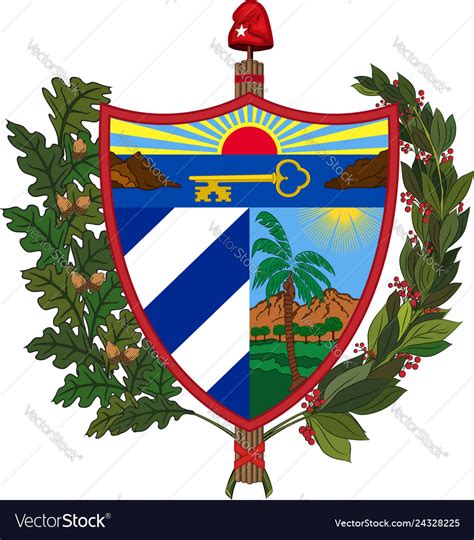 Coat of arms republic cuba Royalty Free Vector Image