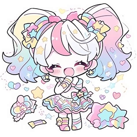 Premium AI Image | Kawaii Chibi Anime Girl Stickers Cute Simple and ...