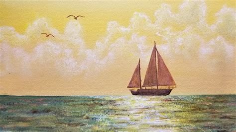 Sunset Sailboat Acrylic Painting LIVE Instruction - YouTube