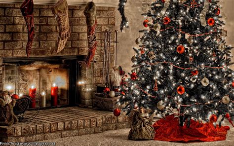 Warm Christmas Fireplace 1680x1050 - Wallpaper ...