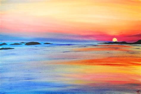 beach sunset watercolor - Google Search | Sunset painting, Ocean ...