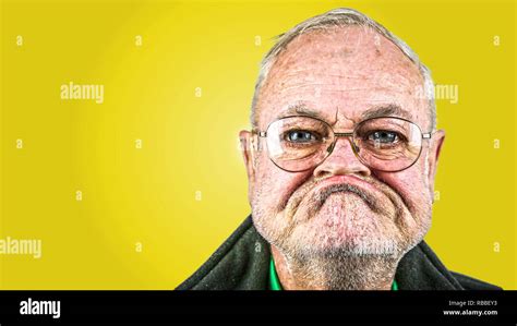 grumpy old man with glasses Stock Photo - Alamy