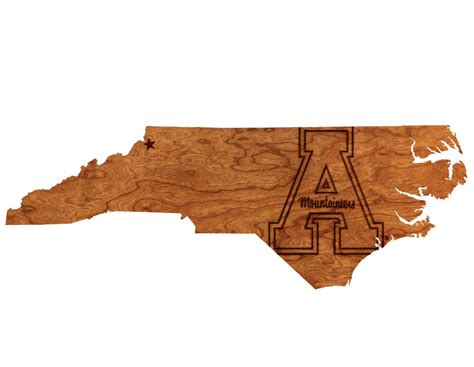 Appalachian State - Wall Hanging - State Map - Block A on NC - Eventeny