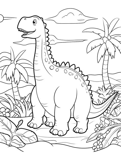 dinosaur coloring page online ready for download