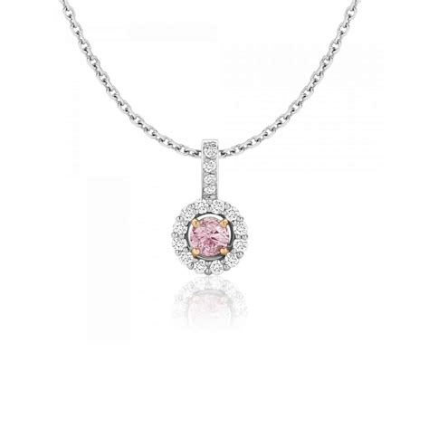 Argyle Pink Diamond Pendant with White Diamond Halo - Fine Jewellery ...