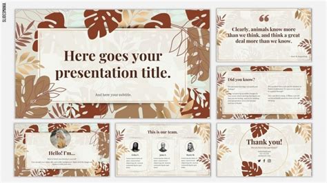 Gold and brown leaves | Free PowerPoint template & Google Slides theme