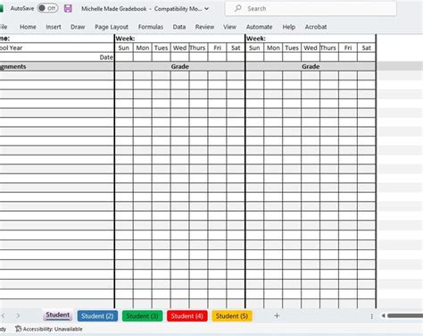 Homeschool Gradebook Excel Spreadsheet or Printable - Etsy