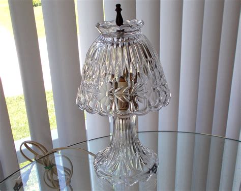 Vintage Etched Crystal Table Lamp Bedside Lamp | Etsy | Crystal table ...