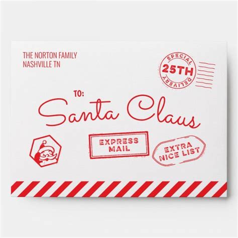 Letter for Santa Envelope | Zazzle | Lettering, Christmas lettering ...