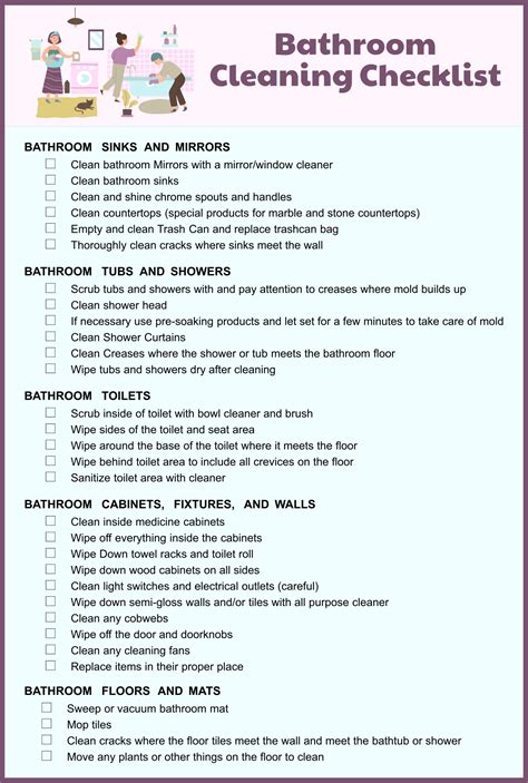 How To Create A Simple And Effective Bathroom Cleaning Schedule - Free ...