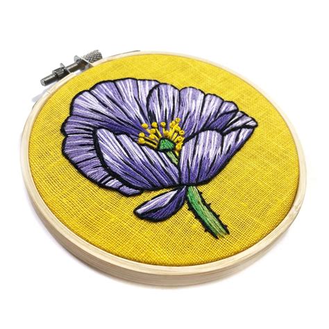 Embroidered flower in the hoop art decor | Unique items products, Hoop ...