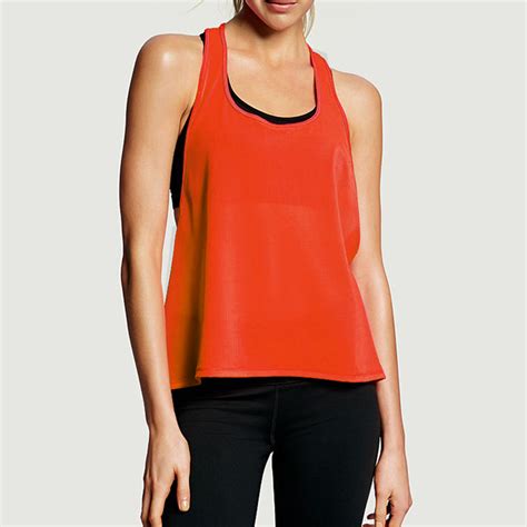 Women's Orange Workout Sport Gym Yoga Tank Top N10979