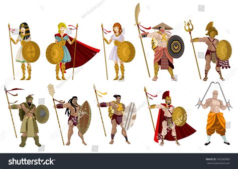 Ancient Past History Fighters Warriors Stock Vector (Royalty Free ...