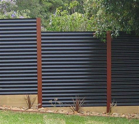 Modern Decoration: Corrugated metal privacy fence More