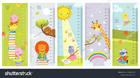 Height Chart Wall Kids Meter Rulers Stock Vector (Royalty Free ...