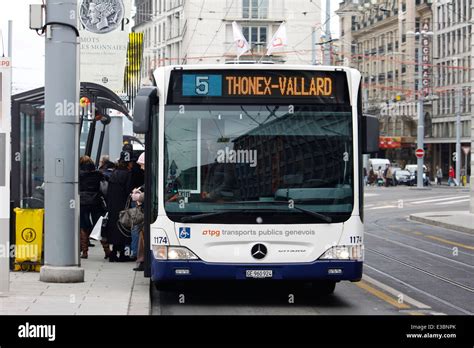 Bus, trolley-bus, Geneva, public transport, Genève, Switzerland Stock ...