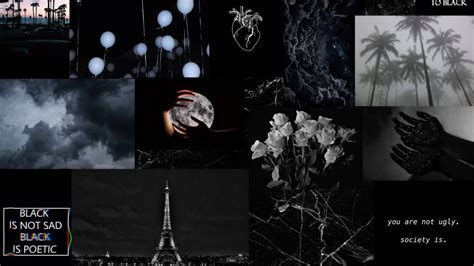 Download High-Quality Aesthetic Black Collage Laptop Wallpaper ...